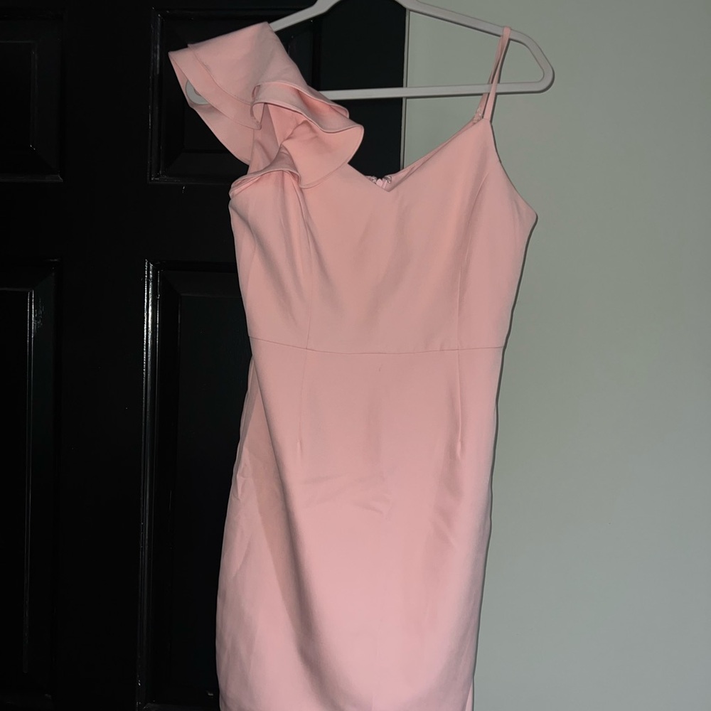 Anna Grace Blush One-Shoulder Dress